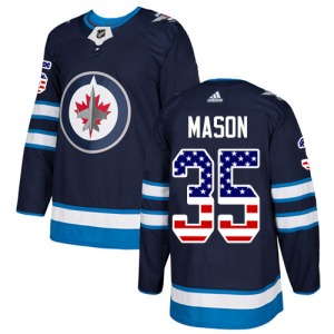 Steve Mason Winnipeg Jets Adidas Authentic Navy Blue USA Flag Fashion Jersey