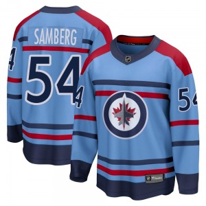 Dylan Samberg Winnipeg Jets Fanatics Branded Breakaway Light Blue Anniversary Jersey