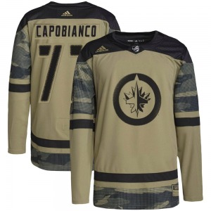 Youth Kyle Capobianco Winnipeg Jets Adidas Authentic Camo Military Appreciation Practice Jersey